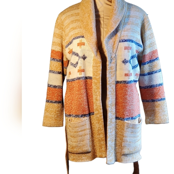 Sturbridge by Roosevelt 70s Vintage Southwestern Print Cardigan - Picture 2 of 7
